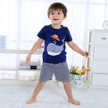 

Boy clothes 2019 baby boy clothes suit cotton baby clothes (shirt + pants) plaid children's clothing suit