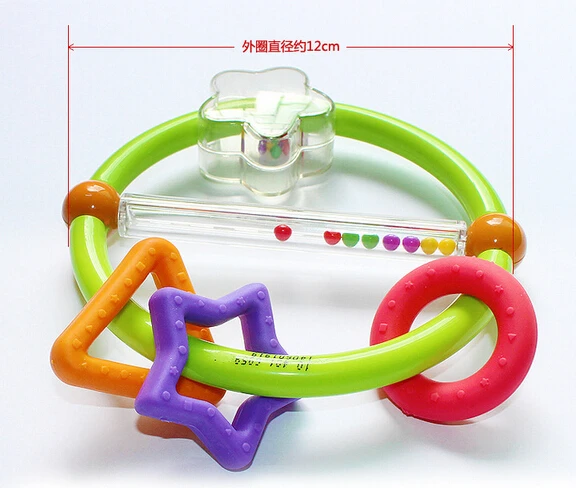 Игрушек! Новое поступление детская пластиковая игрушка круглый колокольчик Прорезыватель круглый погремушка Детская подарок для малышей 1 шт