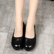 Рабочая обувь; женская обувь черного цвета на плоской подошве; Удобная нескользящая обувь на мягкой подошве; женская обувь без застежки; повседневная обувь