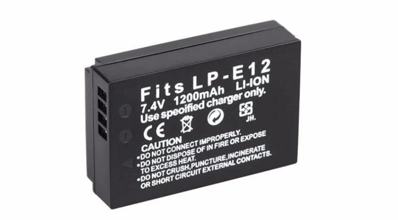 1 шт. 7 4 V 1800 мА/ч LP E12 LPE12 Перезаряжаемые Батарея для цифровой однообъективной