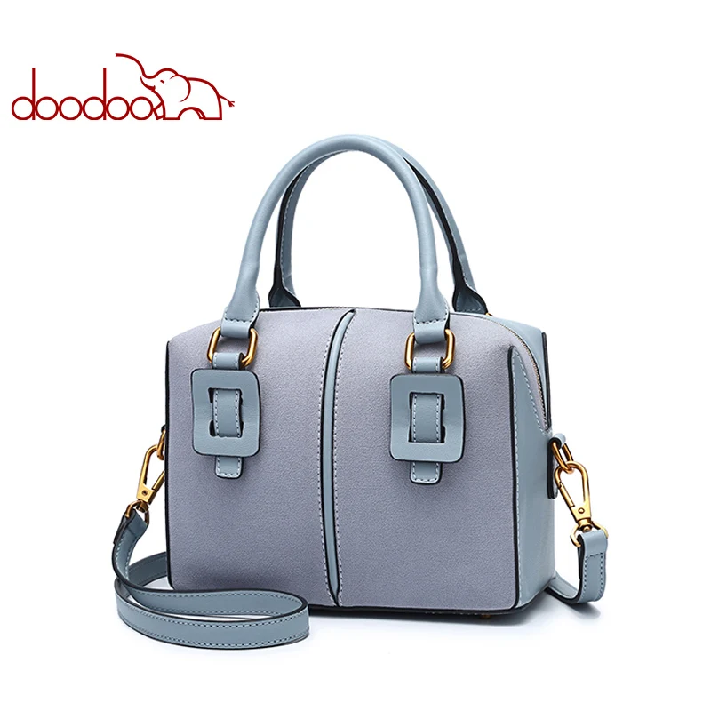 

DOODOO Luxury Handbags Women Bags Wide Shoulder Strap Designer Female Shoulder Crossbody Messenger Bags Pu Leather Boston Tote