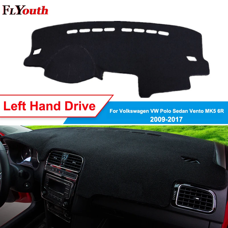 

Car Dashboard Cover Dash Mat Dash Board Pad Carpet Dashmat Anti-UV Non-slip For Volkswagen Polo Sedan Vento MK5 6R 2009 - 2017