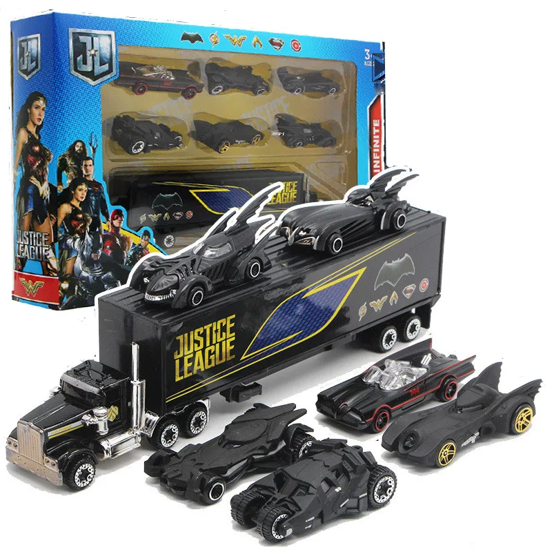 7 шт./компл. Diecast металлические для грузовых автомобилей, Batman Batmobile автомобиль сплав игрушечные машинки автомобиля 1: 64 модели игрушки для детей Детский подарок