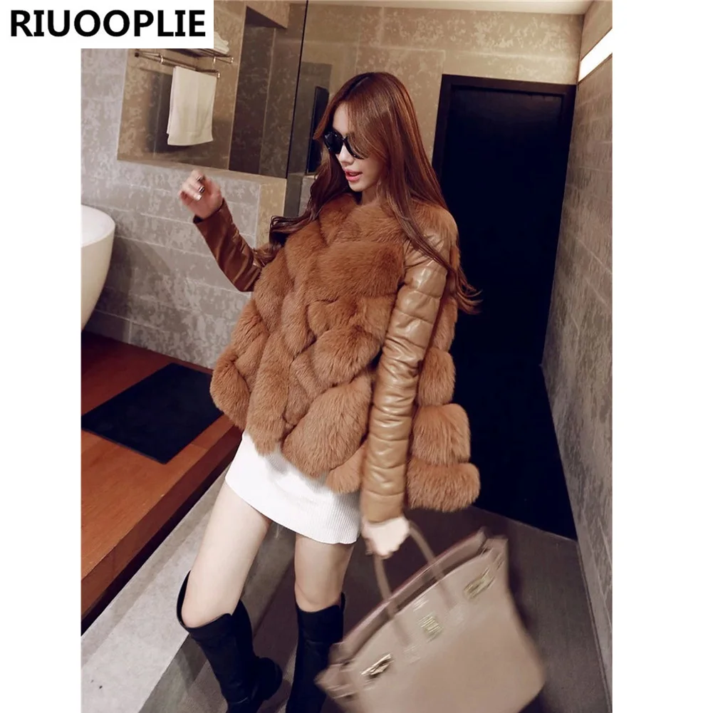 RIUOOPLIE/пальто из искусственного меха для женщин; теплая женская верхняя одежда; элегантная зимняя куртка; пальто; теплая верхняя одежда для вечеринки