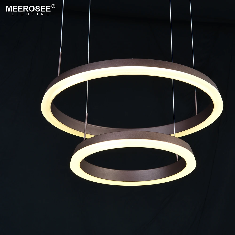 Simple Modern Acrylic Pendant Lighting 2 Rings Decorative Hanging Lamp