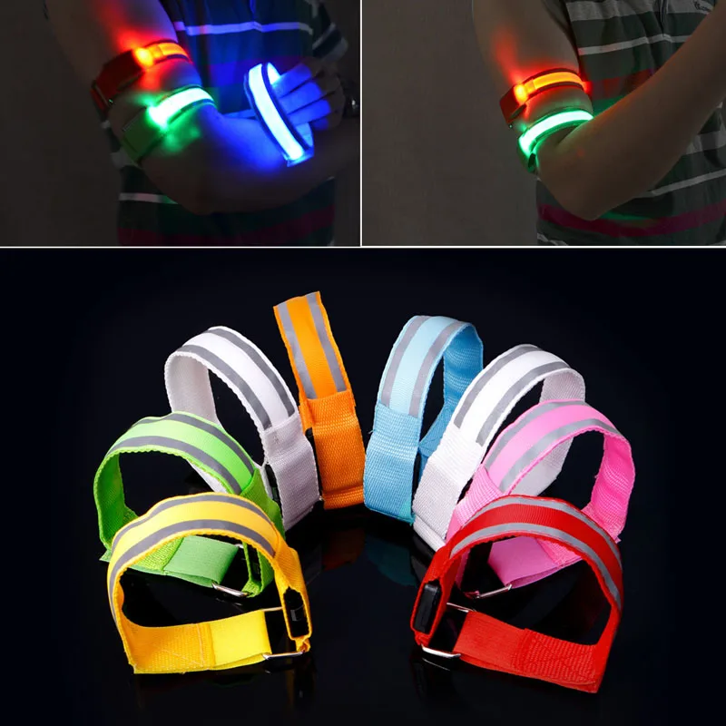 

Reflective Strap Armband LED Flashing Night Running Cycling Safety Wrist Belt Outdoor Training Equipment