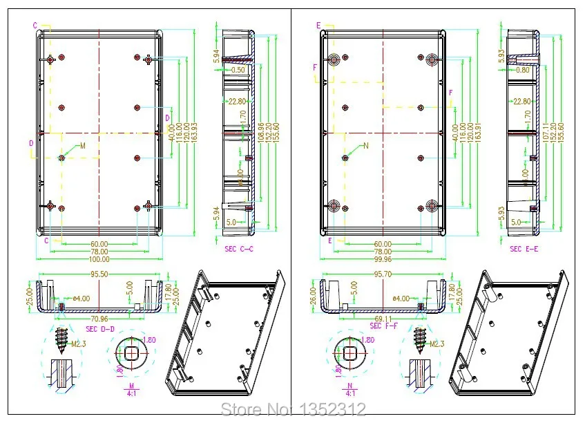 Free-shipping-2pcs-lot-black-plastic-housing-electronic-box-plastic-enclosure-DIY-abs-junction-box-160