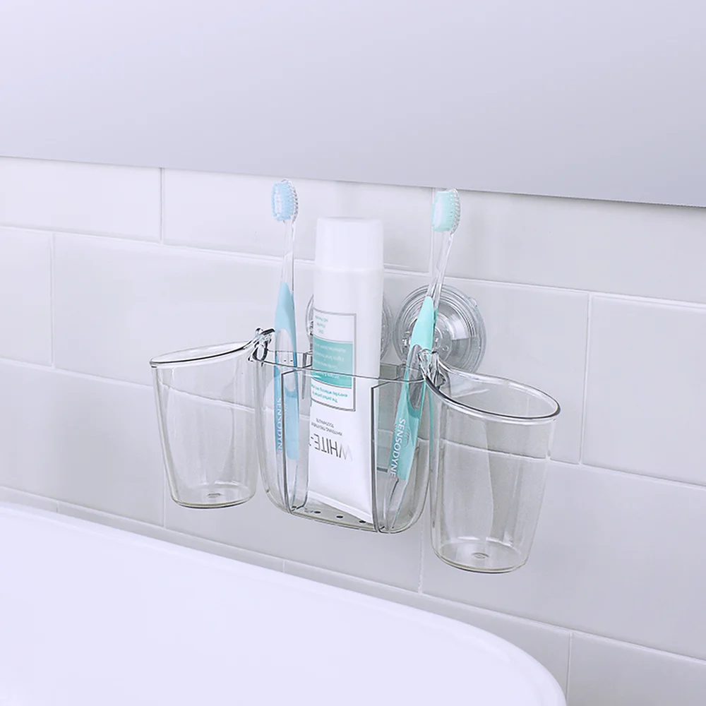 Toothbrush holder suction wall toilet toothpaste box brush cup set