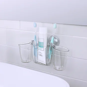 

Toothbrush holder suction wall toilet toothpaste box brush cup set tooth set mouth cup wash wall hanging storage wx8211109