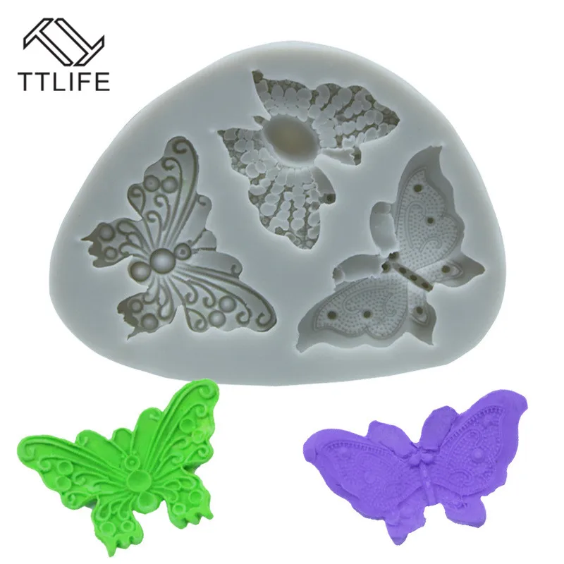 

TTLIFE 3 Holes Butterfly Shaped Fondant Cake Silicone Mold Soap Bakeware Mould Cookie Jelly Pudding Baking Decorating DIY Tools