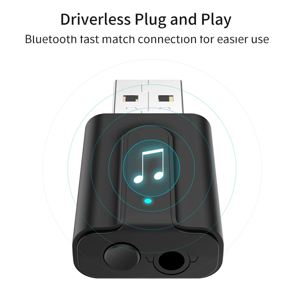 

Wireless Adapter BT5.0 USB Transmitters Receiver Wireless Audio Stereo Adapter Dongle Receiver for TV PC Speaker Headphone #s