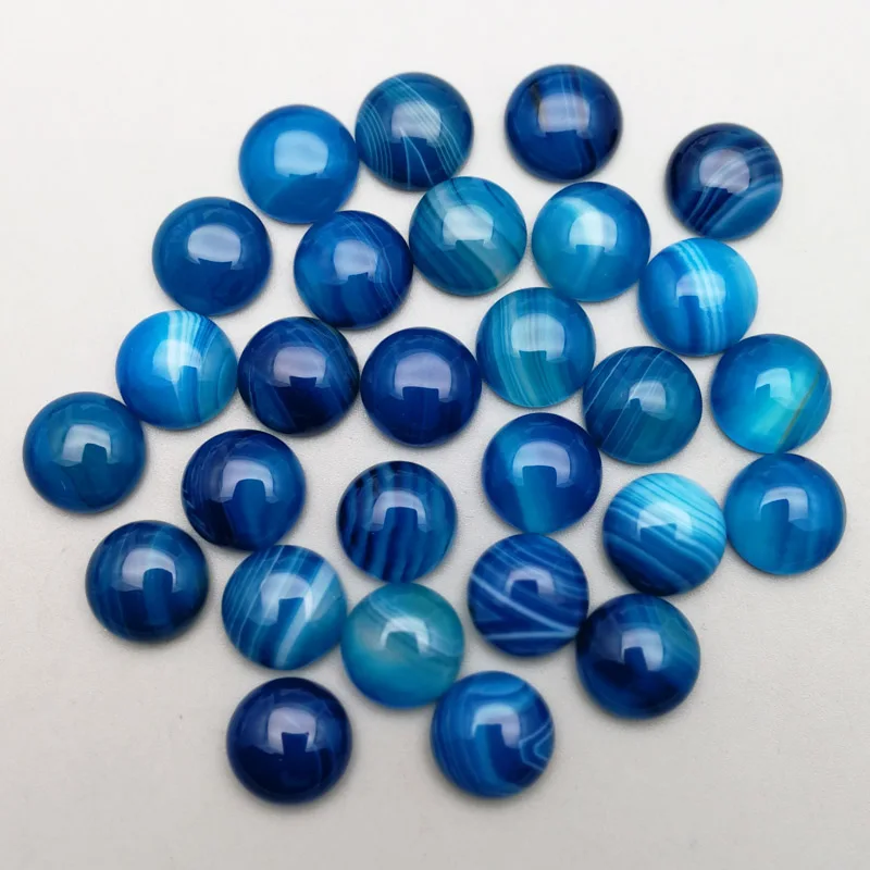 Fashion good quality Natural blue onyx Stone Beads charm 12MM round cab