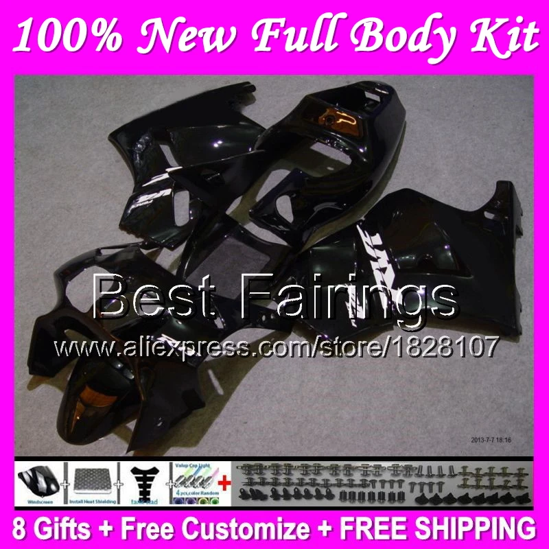 

Fairing glossy black For HONDA VFR400R NC24 87-88 RVF400R 87 88 88 B132 VFR 400R RVF 400R 1987 V4 1988 ALL Black +Decal