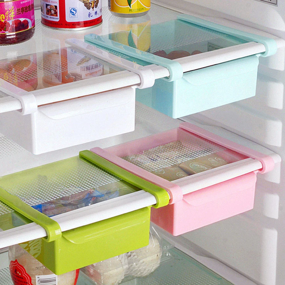 

Rectangle refrigerator hanging drawer dividers separator layer food classification organization storage box save space