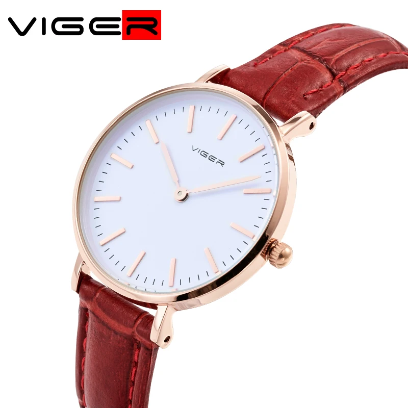

Women Watch viger brand bussiness quartz watch two pointers Simple Fashion Waterproof Lady Wristband girl gift clock 1038