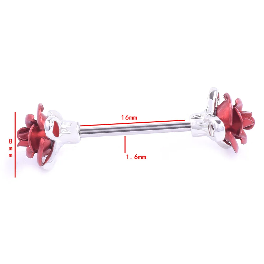 Кольцо из нержавеющей стали для пирсинга в виде цветка розы, украшения для пирсинга, подарок для женщин HSJ88