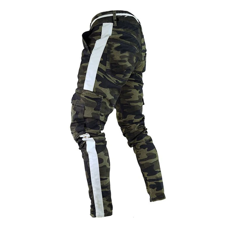 Meilleur Bien militaire travail Cargo Camouflage Combat grande taille pantalon rayure latérale Hip Pop Style Streetwear hommes pantalon décontracté Camouflage streetw