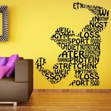 Gym Sticker Fitness Decal Bodybuilding Posters Name Muscle Vinyl Wall Parede Decor 19 Color Choose Gym Sticker