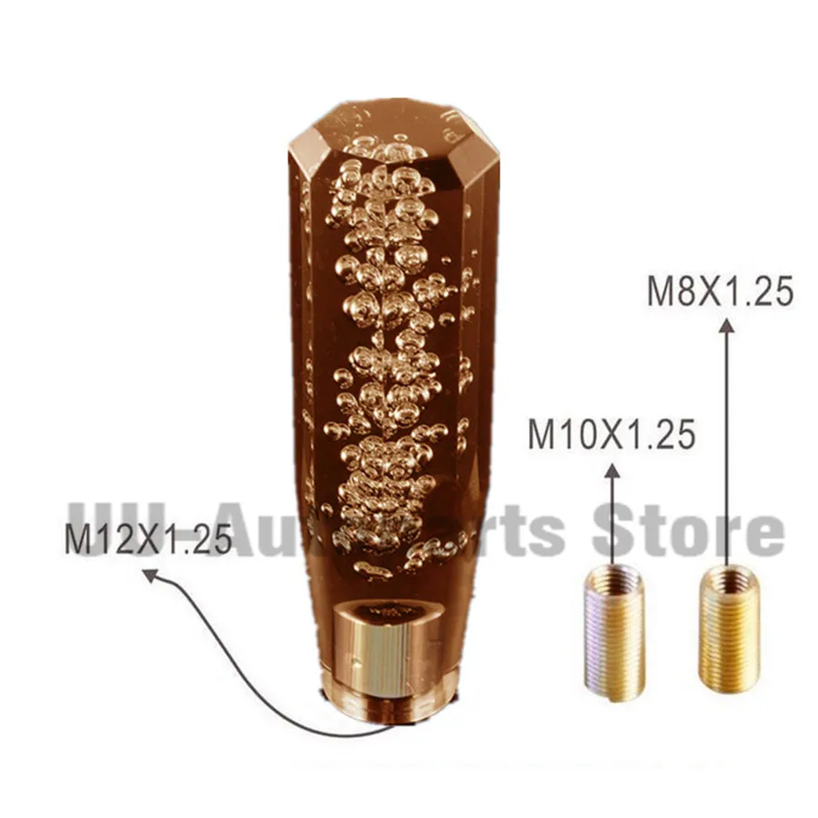 Details about / VIP 150mm Transparent Manual Black Octagon Crystal Bubble Shift Knob Universal 5