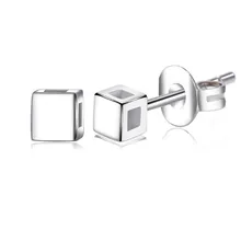 

925 sterling silver square silver earrings ladies fashion simple small square ladies earrings A200