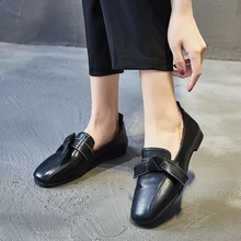 Новинка года; зимние женские оксфорды; лоферы с искусственным мехом; балетки на плоской подошве с бантиком-бабочкой; однотонная женская теплая мягкая обувь на плоской подошве без застежки; XWD7297