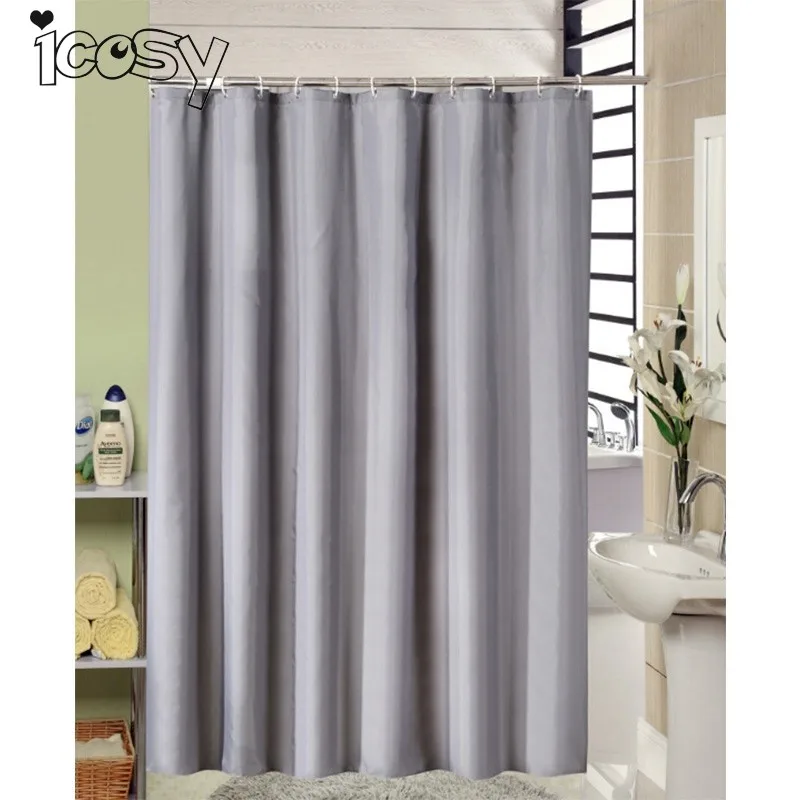 Europe Style Solid Bathroom Shower Curtains for Bath Waterproof Fabric