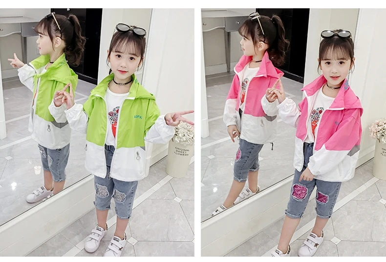 Детская водонепроницаемая куртка для маленьких девочек; Розовая ветровка с капюшоном для пеших прогулок; детское летнее солнцезащитное пляжное пальто; одежда