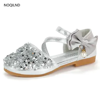 

New Spring Summer Pearl Children Princess Sandals Baby Girls Shoes Party Pearl Wedding Sandals Kids Sandals Glitter Flat 3 Color