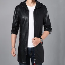 Новая зимняя брендовая мужская кожаная куртка Высококачественные мягкие удобные кожаные куртки Мужская Толстая теплая длинная куртка плюс размер 4XL