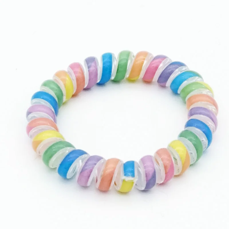 

5Pcs/Lot Size 5CM Rainbow Gum For Hair Accessories Hair Ring Rope Women Gum Elastic Hair Bands Telephone Wire Scrunchy