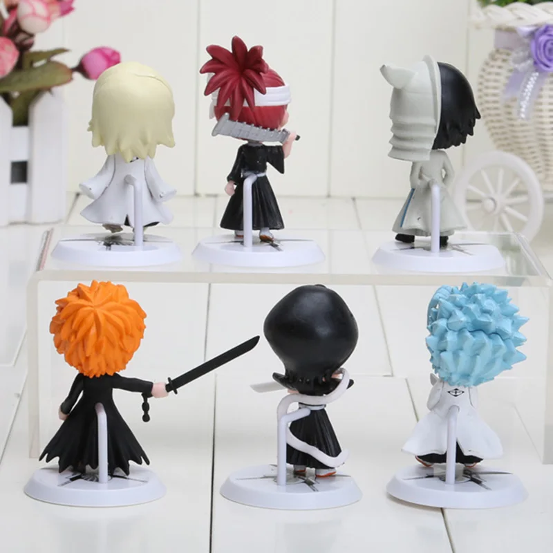 6pcs/set Bleach Ichigo Ulquiorra cifer Renji Ichimaru Gin Toushirou PVC Action Figures Toys