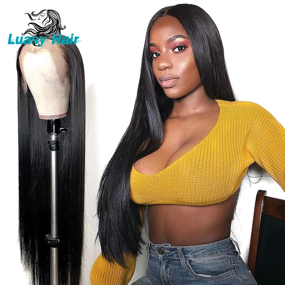 

250 Density 360 Lace Frontal Wigs Straight Brazilian Remy Lace Front Human Hair Wigs For Black Women With Baby Hair Luasy