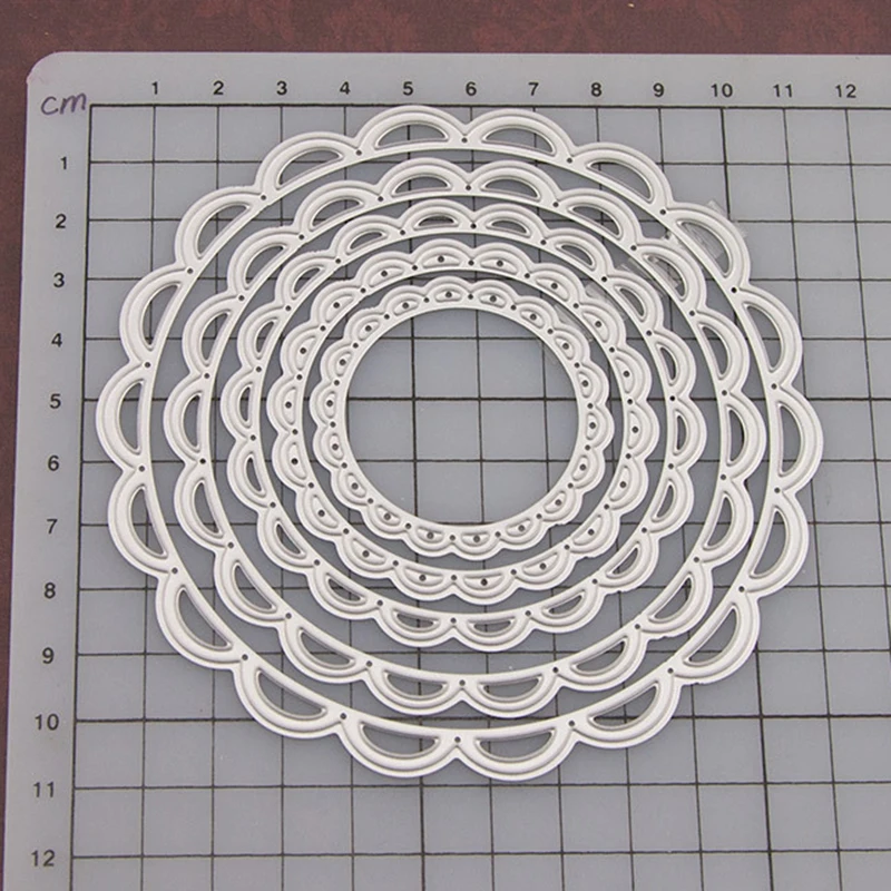 

Hollow Circle Frame Metal Cutting Dies Christmas Stencils for DIY Scrapbook Paper Card Decorative Craft Embossing Die Cuts New