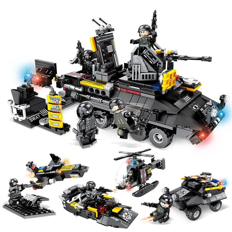 4 in 1 Police SWAT Building Blocks Enlighten Bricks Toys City Educational For children Gift | Игрушки и хобби