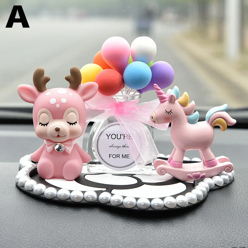 Милый мультфильм с животными пони дети автомобиль украшения авто интерьера шар кукольная Статуэтка игрушки для интерьера