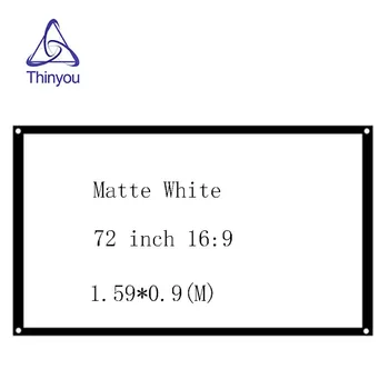 

Thinyou Wholesale Proyectores 72 inch 16:9 projection screen Simple Projector High-definition Screen Portable White Curtain