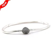 Original 925 Mujeres Pulsera de Plata Adapta Serpiente Charms Pulseras Con Clear CZ Para Mujeres Joyería de Plata Esterlina de La Joyería