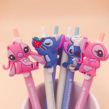 

4 Pcs/set Cartoon Anime Stitch Monster Press Ballpoint Pens School Office Supply Gift Stationery Papelaria Escolar Ball Pens