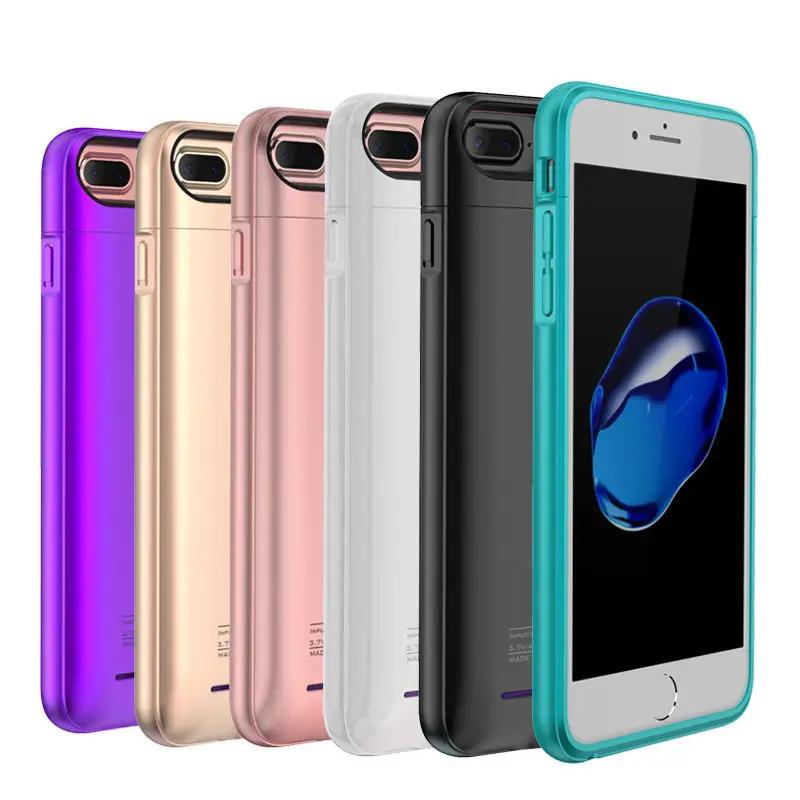 For iPhone 6 6s 7 8 plus External Battery Charger Case Cell Phone Power Bank Powerbank Charging Cases Cover Built in Metal Sheet