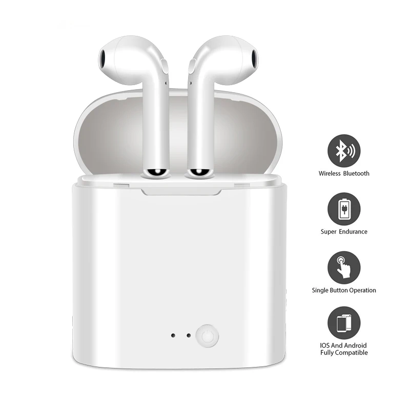 

CUJMH Bluetooth Wireless in-ear earphones i7s TWS Music Earbuds Headset Earphone For iPhone Samsung Portable Chargable Earphone