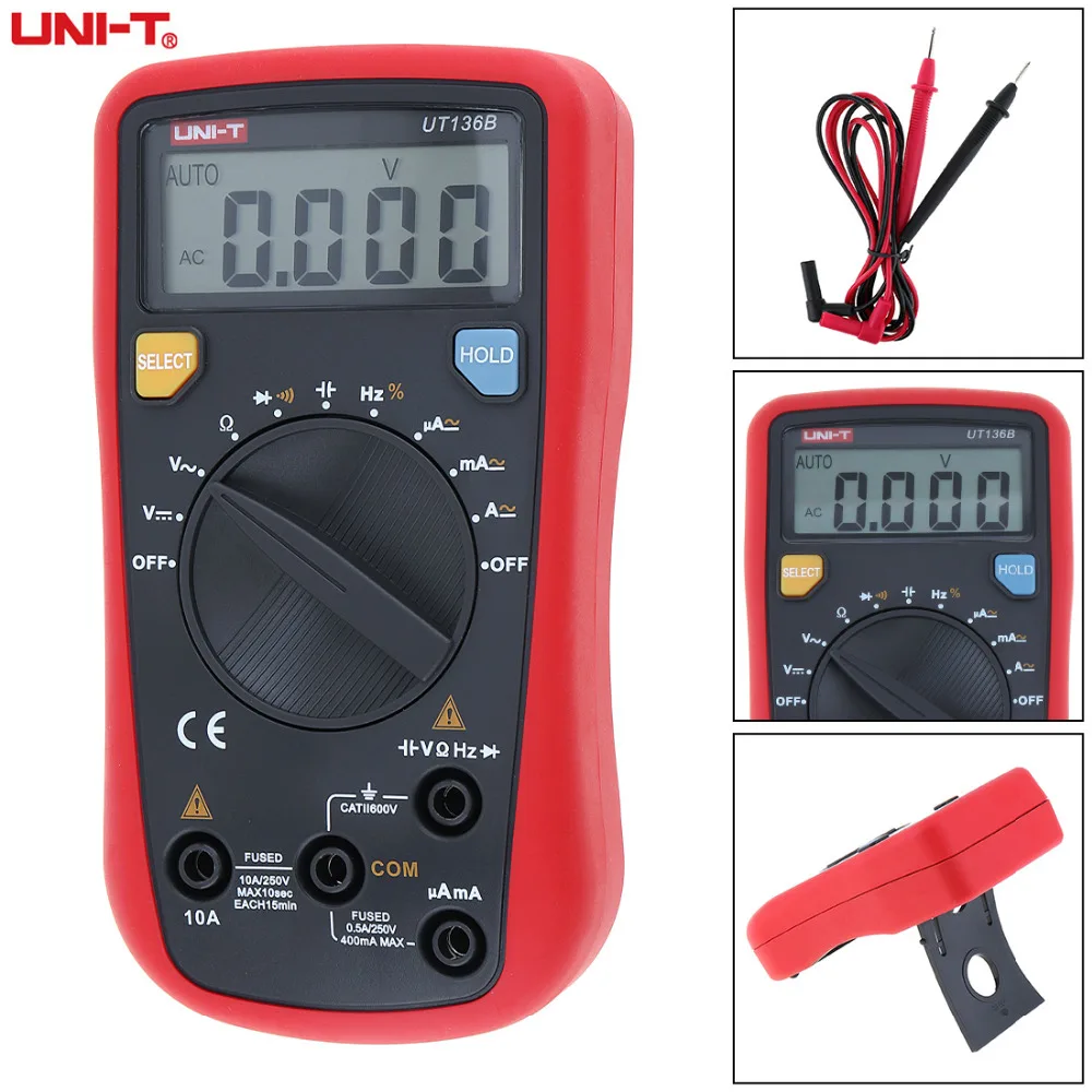 

UNI-T UT136B Handheld Portable LCD Display 4000 Counts Digital Multimeter with Backlight Support Automatic Range