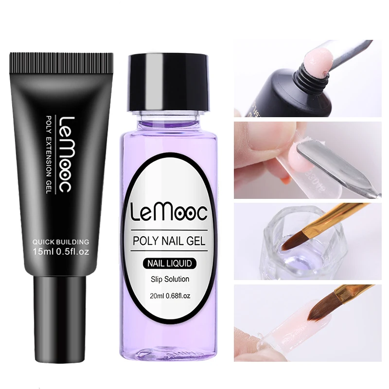 

LEMOOC 15ml 10 Colors Nail Building Gel Polish Varnish For Nail Extension UV Gel LED Poly Nail Gel Lacquer Manicure DIY Tool