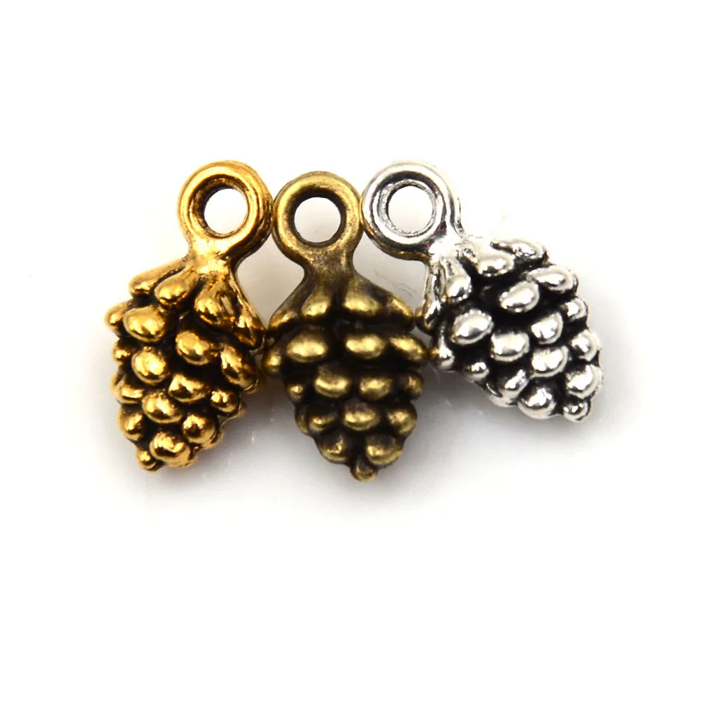 Charms for Bracelets and Necklaces Pine Cone Charm With Lobster Claw Clasp
