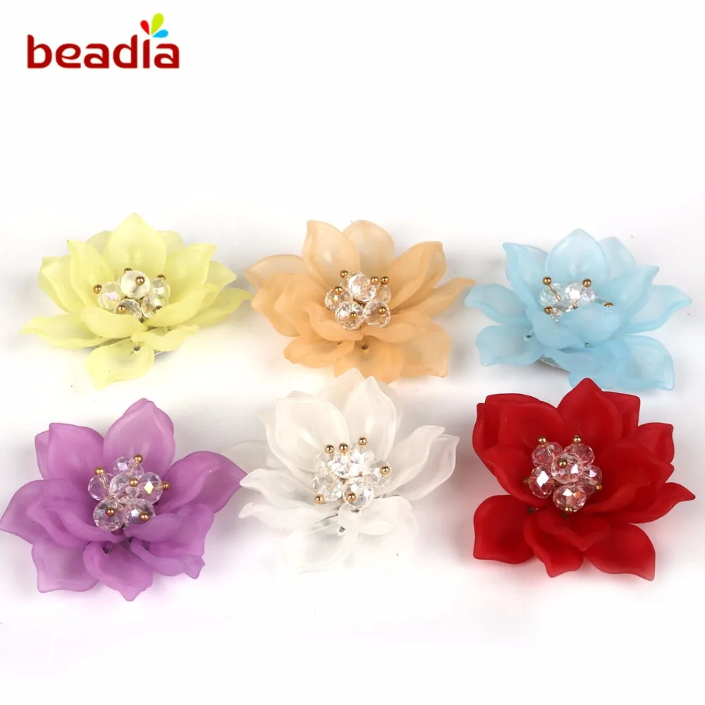 

5pcs 6pcs DIY Handmade Making Acrylic Flowers Craft Sewing Accessories Plastic Flower For Clothing Sew on Decoration 3.2cm 5cm