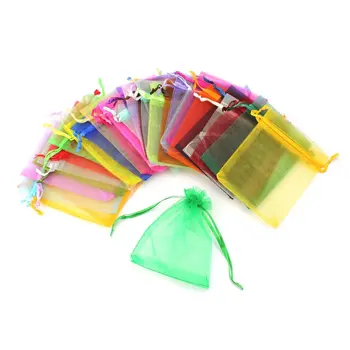 

100 pcs gift bags for jewelry in various color, from organza ( 12*9CM)