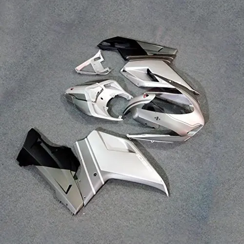 

Matte Black w/ Silver Grey Fairing Injection ABS Plastic Bodywork Kit for Ducati 848 1098 1198 2007 2008 2009 2010 2011 2012