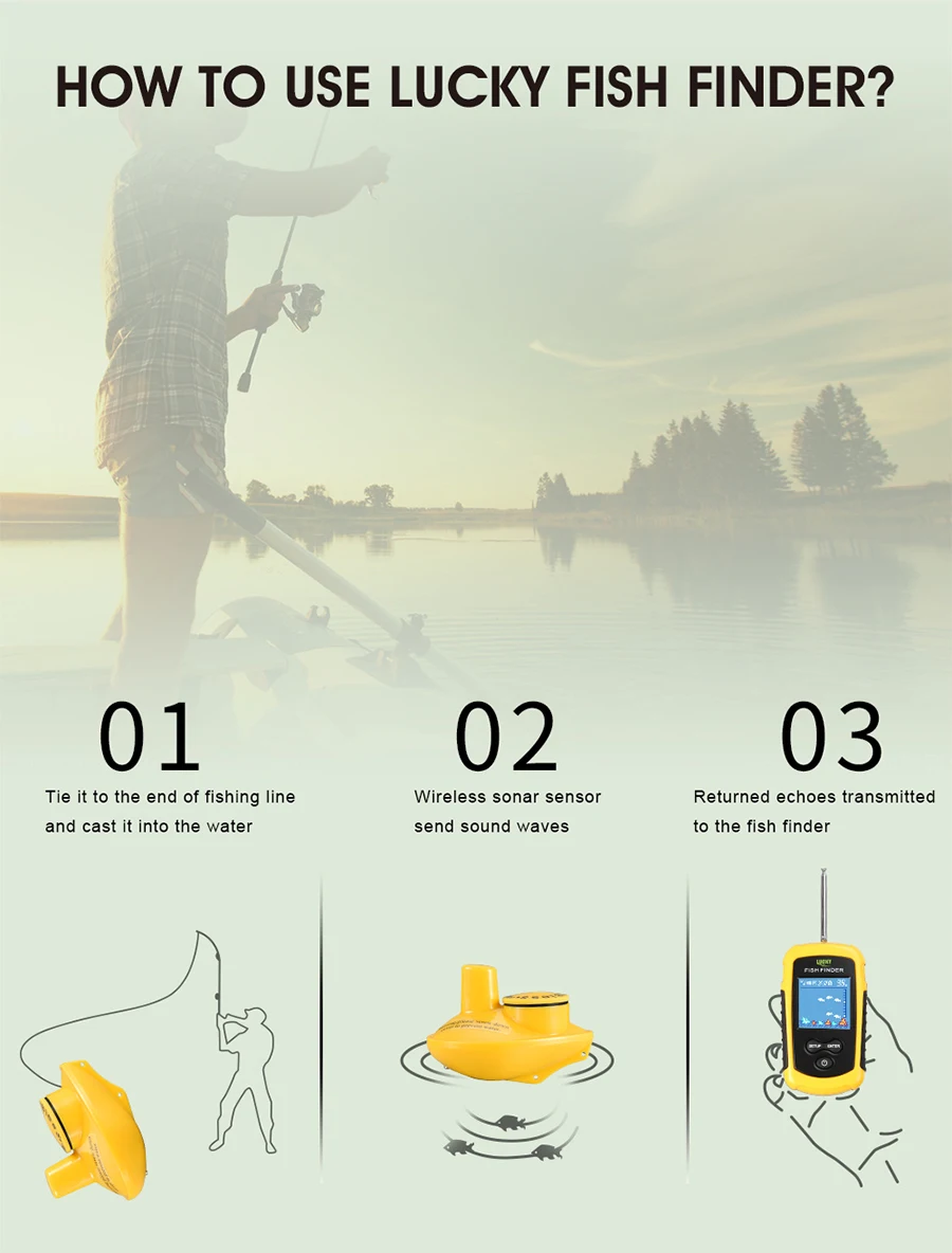 LCD Localizadores de Peixe isca De Pesca