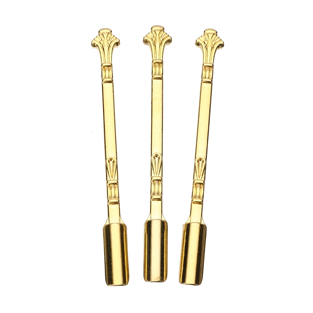 3pcs/set 8cm Aluminum Gold Snuff Spoon Sniffer Snorter Bullet Sniffer Bottle For Smoking Accessories