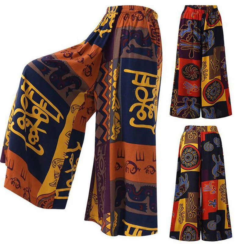 2019 Autumn Wide Leg Pants Loose Print Casual Trousers Streetwear Women Hot New Trousers Long Pants For Women Plus Size Trousers 2019 Autumn Wide Leg Pants Loose Print Casual Trousers Streetwear Women Hot New Trousers Long Pants For Women Plus Size Trousers