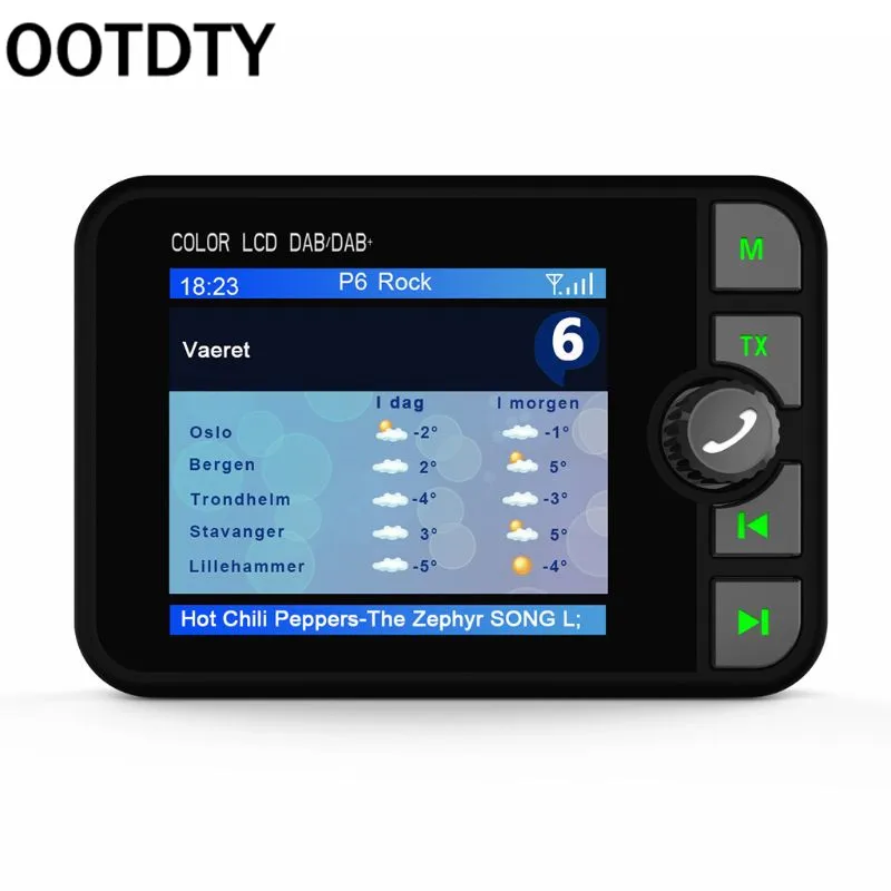 

Mini DAB Digital Radio Receiver Adapter Colorful LCD Screen Bluetooth MP3 FM Transmitter for Car Accessories